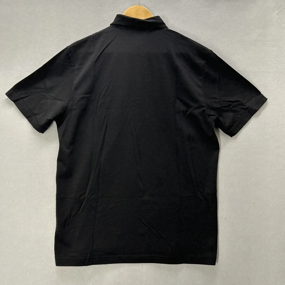 Gabicci Cotton Blend Pocket Polo Shirt Men Medium Logo Short Sleeve Black